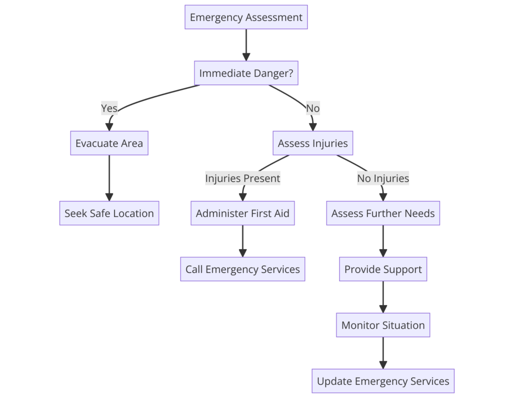 quick emergency response process, from assessment to action